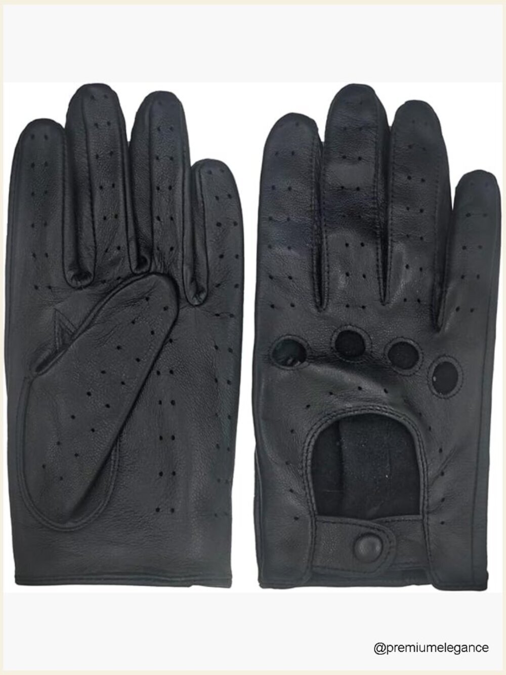 Genuine Lambskin Leather Driving Gloves Touchscreen Unlined